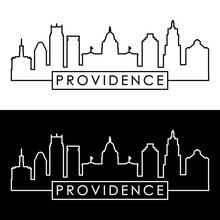 Providence Skyline. Linear Style. Editable Vector File.