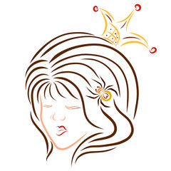 Wall Mural - Princess with a hairpin in the form of a spider on her hair