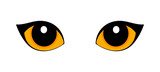 Fototapeta Koty - Orange cat eyes isolated on white background