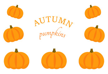 Wall Mural - pumpkins border background