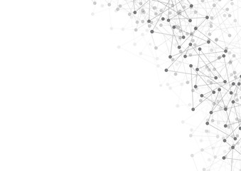Wall Mural - Abstract polygonal with connecting dots and lines. Vector network and connection concept.