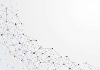 Wall Mural - Abstract polygonal with connecting dots and lines. Vector network and connection concept.
