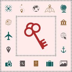 Wall Mural - Key icon symbol