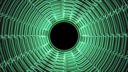 Poster - Rotation Glow And Shine Gear Circle Moving Forward To Tunnel Concept