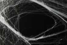Halloween Creepy Cobweb Spiders Web With A Black Background