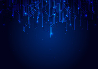 Wall Mural - Abstract background blue color technology concept. Vector illustration dots and lines social network and connecting.