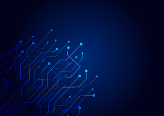 Wall Mural - Abstract background blue color technology concept. Vector illustration dots and lines social network and connecting.