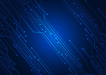 Wall Mural - Abstract background blue color technology concept. Vector illustration dots and lines social network and connecting.