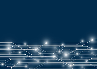 Wall Mural - Abstract background blue color technology concept. Vector illustration dots and lines social network and connecting.