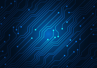 Wall Mural - Abstract background blue color technology concept. Vector illustration dots and lines social network and connecting.