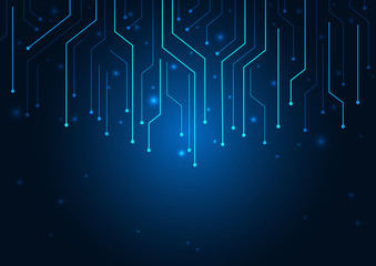 Wall Mural - Abstract background blue color technology concept. Vector illustration dots and lines social network and connecting.