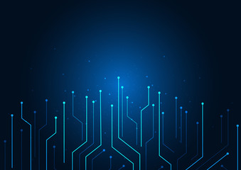 Wall Mural - Abstract background blue color technology concept. Vector illustration dots and lines social network and connecting.