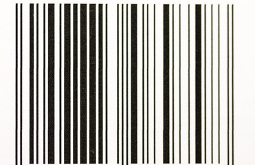 vertical black and white bar code close up macro shot.