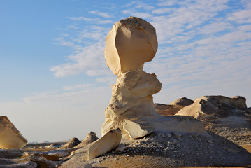 Wall Mural - The limestone formation in White desert Sahara Egypt