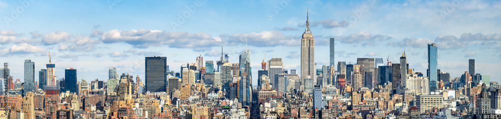 New York Skyline Panorama mit Empire State Building, USA - obrazy, fototapety, plakaty 