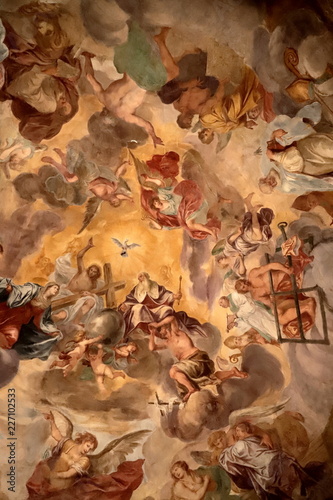 Fotografie, Obraz Affresco nella Basilica di San Lorenzo a Milano in Italia, Fresco in the Basili