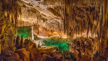 Famous Cave "Cuevas Del Drach" (Dragon Cave), On Mallorca Island, Spain