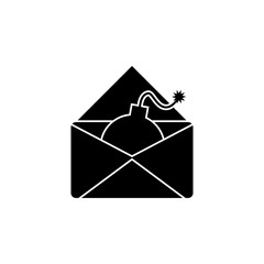 Poster - Envelope with a bomb icon. Element of war and piece. Premium quality graphic design icon. Signs and symbols collection icon for websites, web design, mobile app