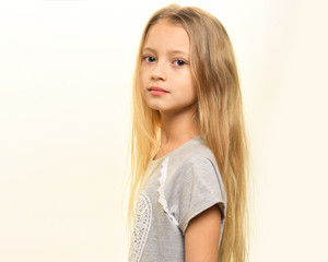 blonde hair. hairdresser salon for girl with blonde hair. blonde hair coloring. blonde hair of littl