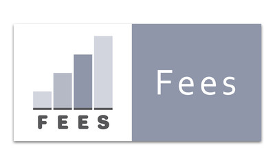 Fees - Increasing graph on white background