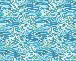 watercolor wavy light blue pattern