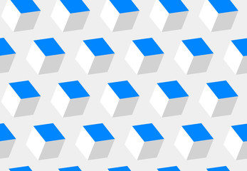 Poster - Abstract 3d cubes seamless pattern. The object is hanging in space. Clear and structure and direct construction.