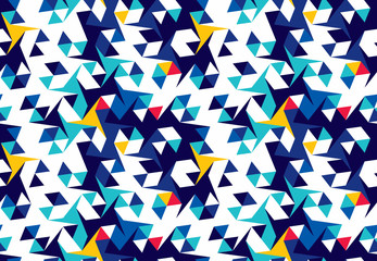 Poster - Abstract seamless pattern of triangles. Geometric texture. Pattern for bright youth clothes.