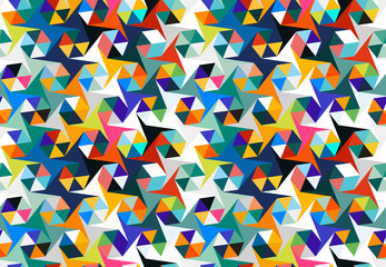 Poster - Abstract seamless pattern of triangles. Geometric texture. Pattern for bright youth clothes.