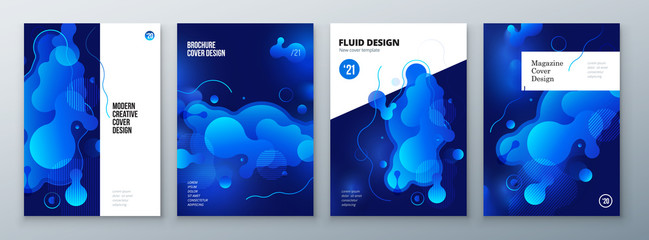 Wall Mural - Organic brochure layout design. Bright fluid color template for brochure, catalog, magazine or flyer background. Vector mockup illustration.