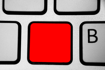 Leinwandbilder - Design business Empty template isolated Minimalist graphic layout template for advertising . Keyboard red key Intention create computer computing reflection document