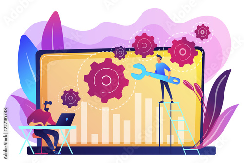 Fotografía Computer troubleshooting concept vector illustration.
