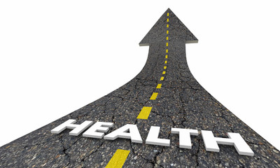 Health Lifestyle Positive Good Life Road Arrow 3d Illustration