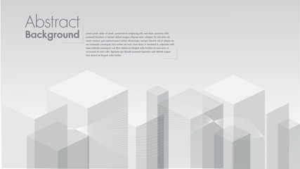 Wall Mural - vector abstract white background geometric shape from gray cubes. white squares space for text edit.