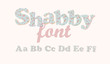 Latin alphabet, font with shabby chic pattern