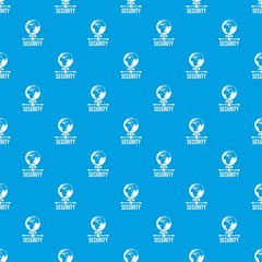 Poster - Global data security pattern vector seamless blue repeat for any use