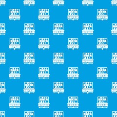 Poster - Pc data repair pattern vector seamless blue repeat for any use