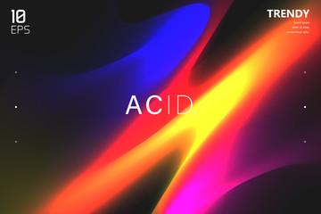 Wall Mural - Abstract Wave Shapes Background Design. Vivid Colors Backdrop. Trendy Color Flow Artwork