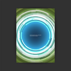 Wall Mural - Abstract Colorful Modern Style Patterned Futuristic Technology Cover Design with Round Concentric Geometric Shapes - Applicable for Banners, Placards, Posters, Flyers - Creative EPS10 Vector Template