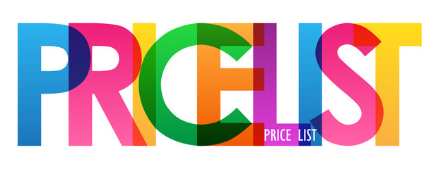 Canvas Print - PRICE LIST rainbow letters banner