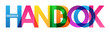 HANDBOOK rainbow letters banner