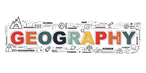 design concept of word geography website banner.