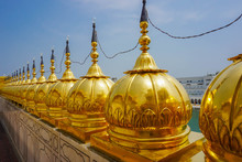 Golden Domes At The Golden Temple In Amritsar, India