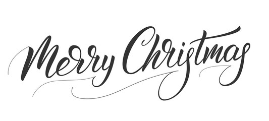 Wall Mural - Christmas calligraphy. Xmas holiday lettering design. Merry Christmas script calligraphy