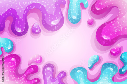 Fotomural Glitter slime dripping on pink background