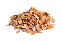 Alder Wood Chips Isolated On White Background