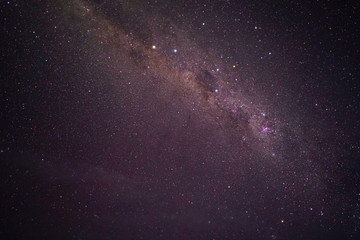 View of stars in the Milky Way on a dark sky above New Zealand