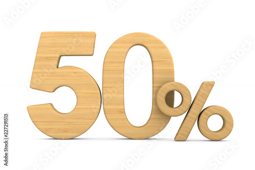 Fotografia fifty percent on white background. Isolated 3D illustration