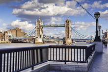 Tower Bridge From The South Bank Of The River Thames, London.