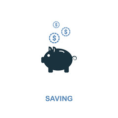 Saving icon in two colors design. Pixel perfect symbols from personal finance icon collection. UI and UX. Illustration of saving icon. For web design, apps, software and printing.