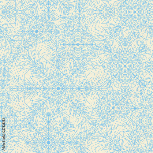 Sophisticated modern line style snowflakes seamless pattern